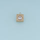 Square Crystal Pendant,14K Gold Silver Geometric Rhinestone Charm DIY Charm for Necklace Bracelet Making