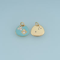 18K Gold Filled Celestial Charm,Enamel Star Pendant with Gemstone Details Moon Sky Charm for Bracelet Necklace DIY Jewelry Making Supply