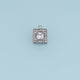 Square Crystal Pendant,14K Gold Silver Geometric Rhinestone Charm DIY Charm for Necklace Bracelet Making