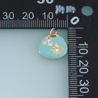 18K Gold Filled Celestial Charm,Enamel Star Pendant with Gemstone Details Moon Sky Charm for Bracelet Necklace DIY Jewelry Making Supply