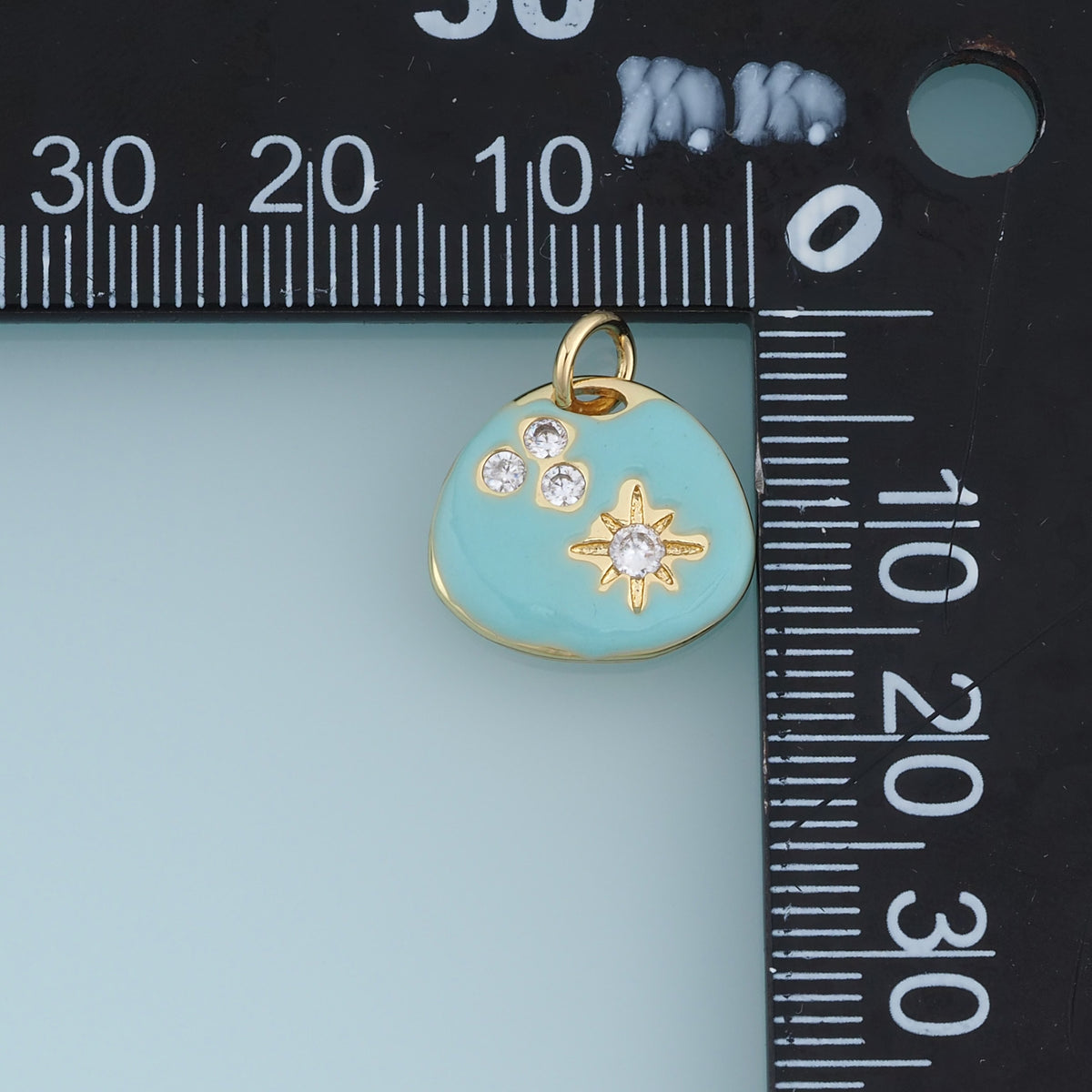 18K Gold Filled Celestial Charm,Enamel Star Pendant with Gemstone Details Moon Sky Charm for Bracelet Necklace DIY Jewelry Making Supply
