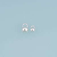 50 pcs S925 Silver Bead Cap Component,Round Bead Connector Charm Finding for Bracelet Necklace DIY Jewelry Making Supply