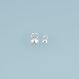 50 pcs S925 Silver Bead Cap Component,Round Bead Connector Charm Finding for Bracelet Necklace DIY Jewelry Making Supply