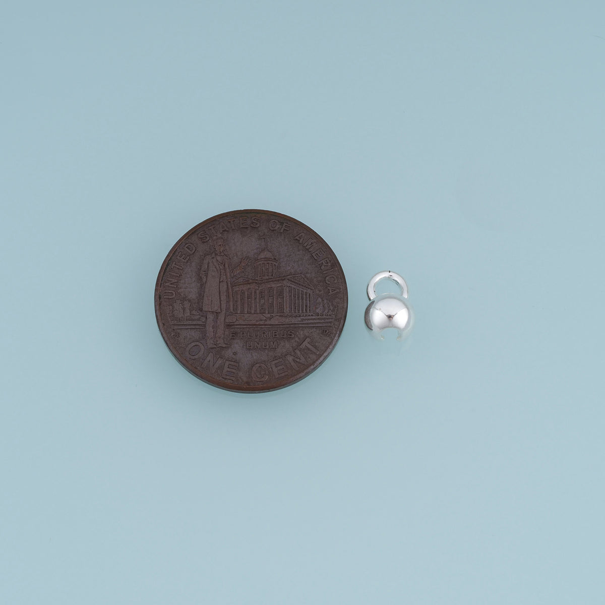 50 pcs S925 Silver Bead Cap Component,Round Bead Connector Charm Finding for Bracelet Necklace DIY Jewelry Making Supply