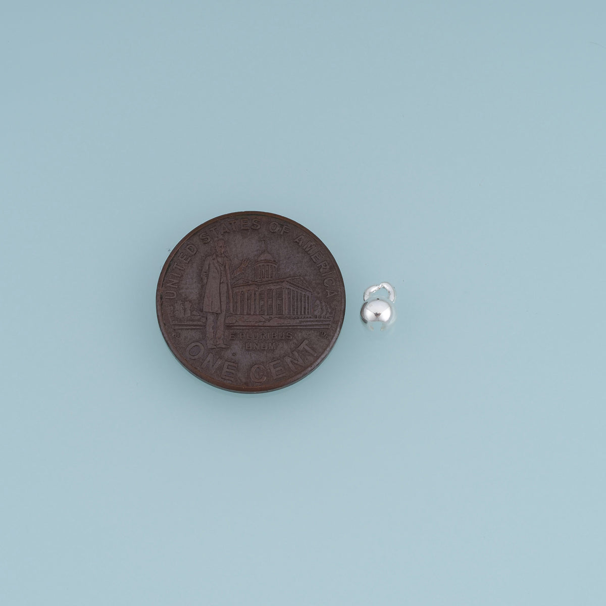 50 pcs S925 Silver Bead Cap Component,Round Bead Connector Charm Finding for Bracelet Necklace DIY Jewelry Making Supply