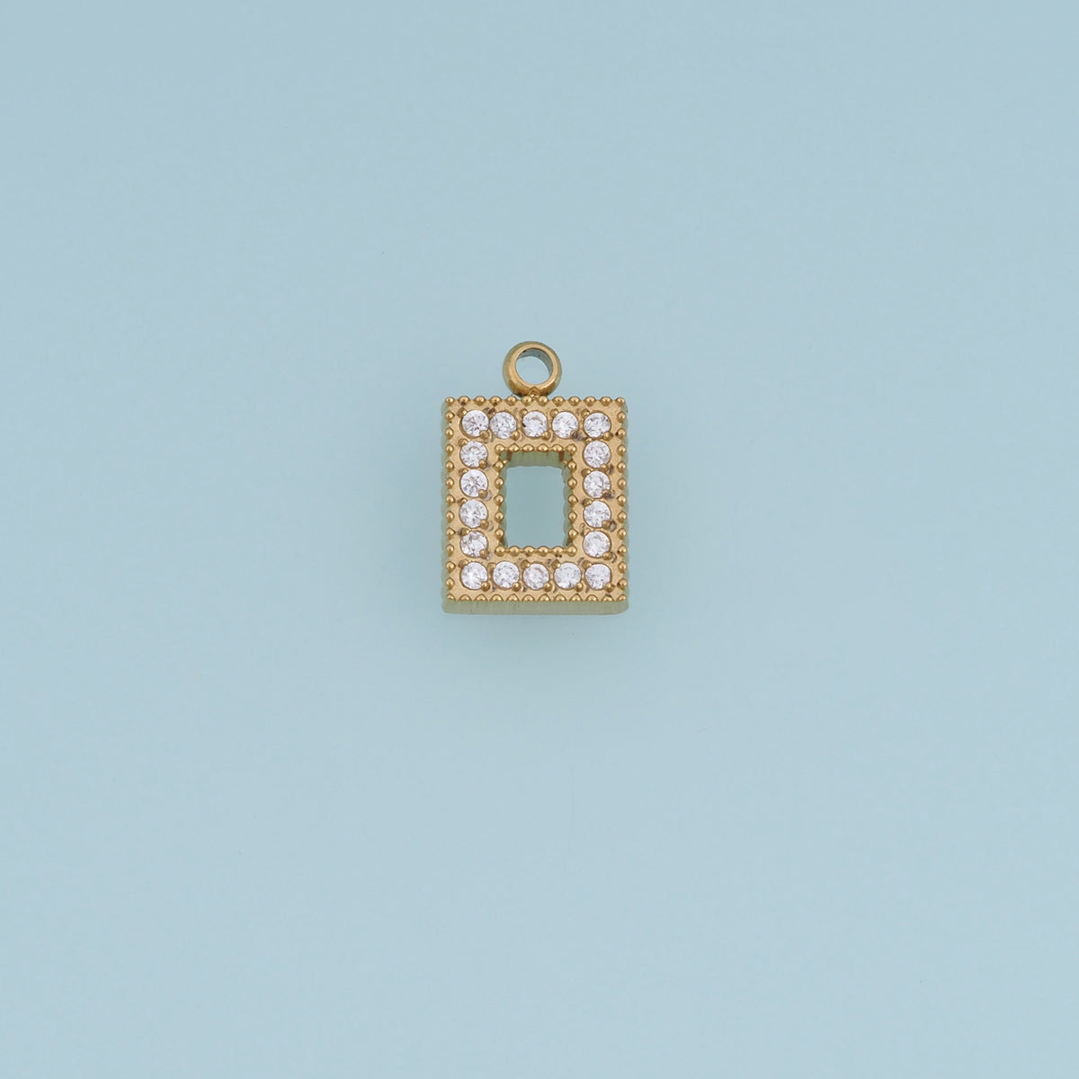 Hollow Rectangle Crystal Pendant,14K Gold Silver Geometric Charm DIY Charm for Necklace Bracelet Making
