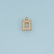 Hollow Rectangle Crystal Pendant,14K Gold Silver Geometric Charm DIY Charm for Necklace Bracelet Making