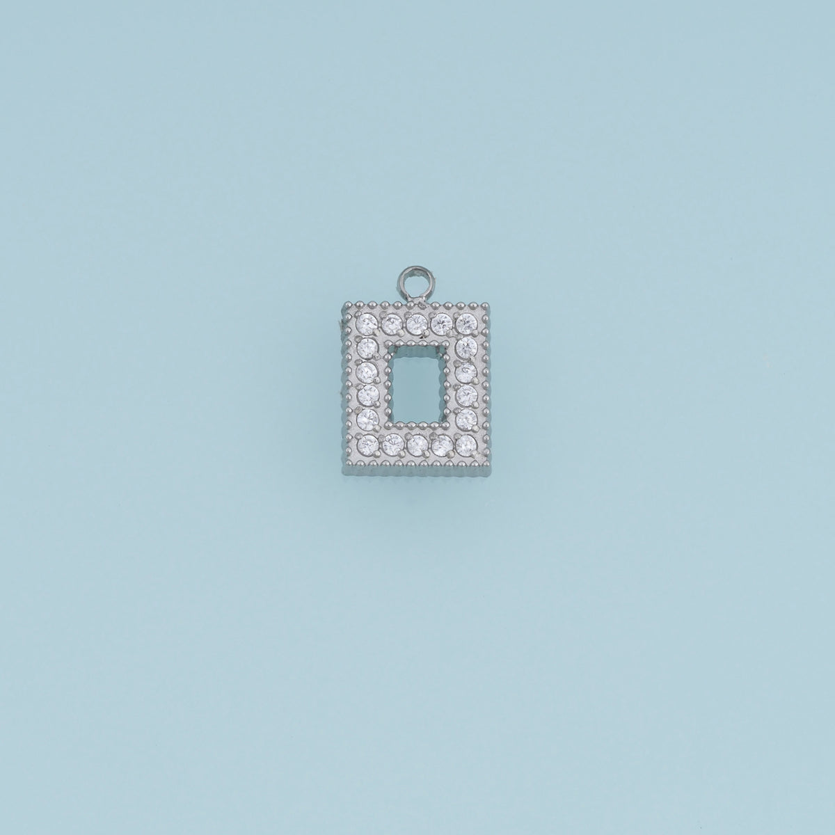 Hollow Rectangle Crystal Pendant,14K Gold Silver Geometric Charm DIY Charm for Necklace Bracelet Making
