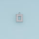 Hollow Rectangle Crystal Pendant,14K Gold Silver Geometric Charm DIY Charm for Necklace Bracelet Making