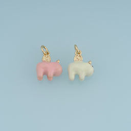 18K Gold Filled Piggy Bank Charm,Colorful Enamel Piggy Bank Pendant Cute Animal Charm for Bracelet Necklace DIY Jewelry Making Supply