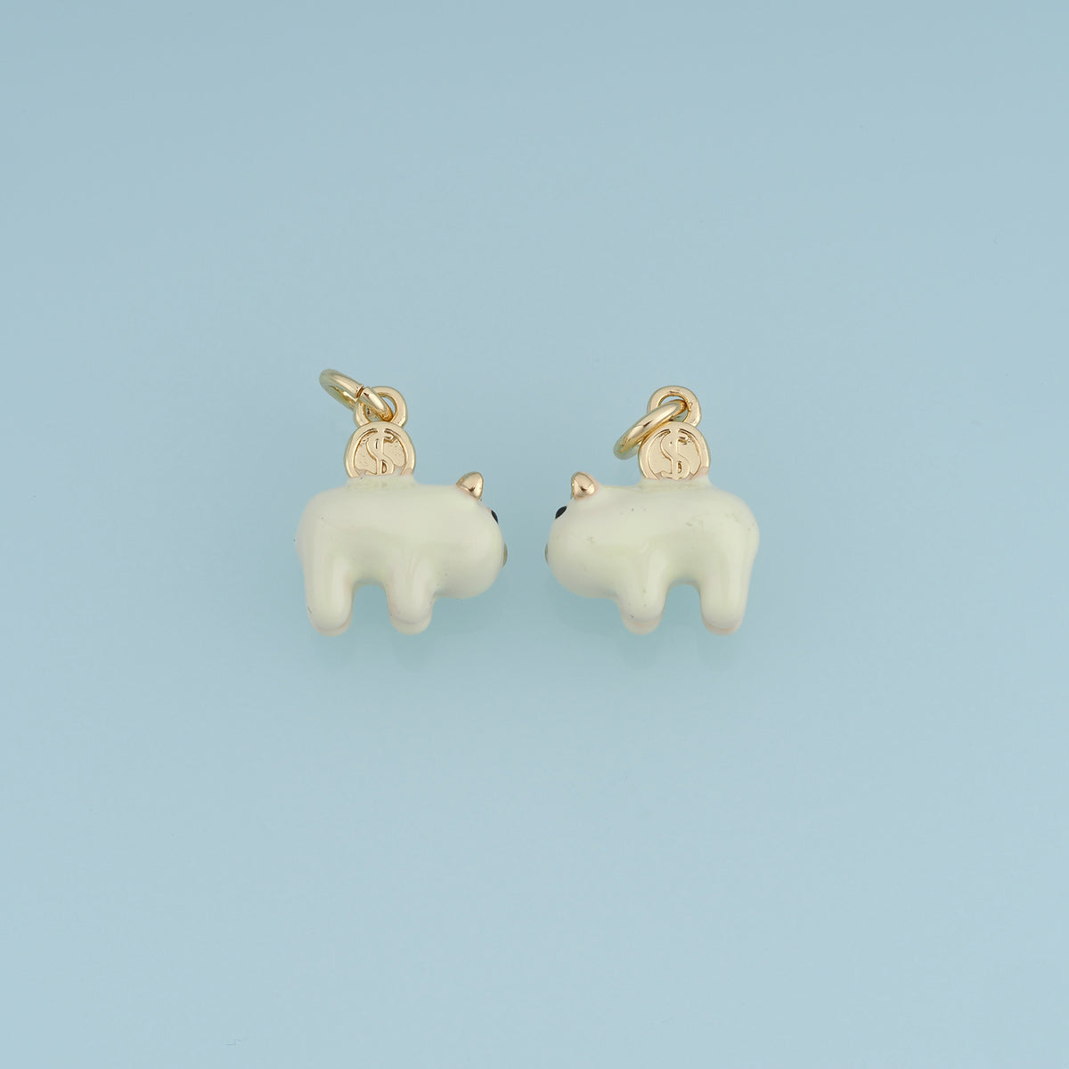 18K Gold Filled Piggy Bank Charm,Colorful Enamel Piggy Bank Pendant Cute Animal Charm for Bracelet Necklace DIY Jewelry Making Supply