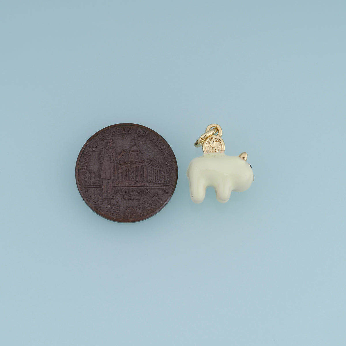 18K Gold Filled Piggy Bank Charm,Colorful Enamel Piggy Bank Pendant Cute Animal Charm for Bracelet Necklace DIY Jewelry Making Supply