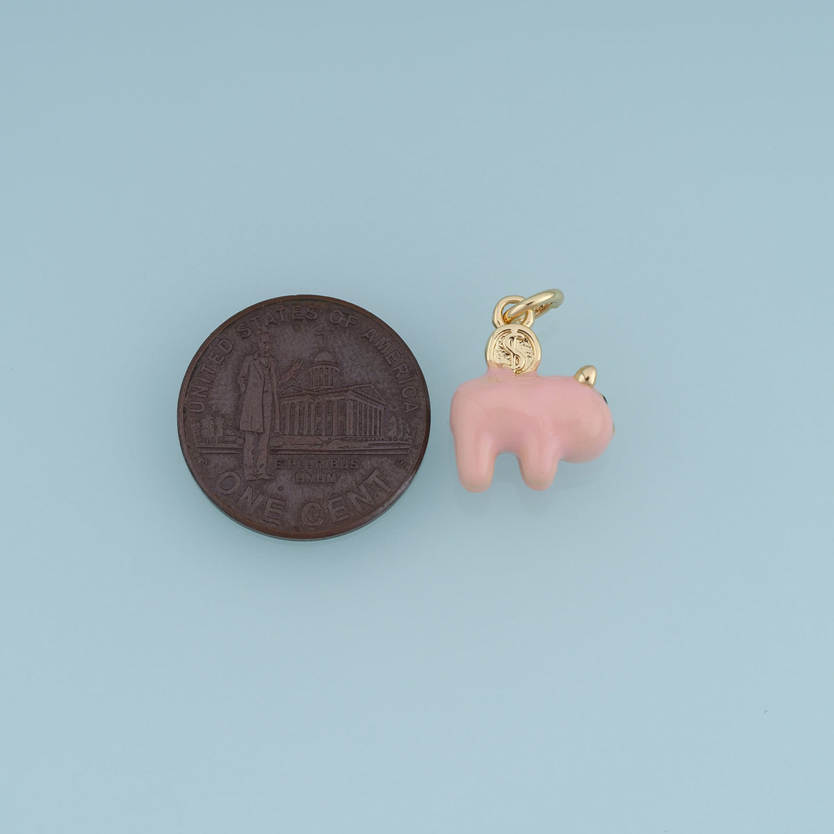 18K Gold Filled Piggy Bank Charm,Colorful Enamel Piggy Bank Pendant Cute Animal Charm for Bracelet Necklace DIY Jewelry Making Supply