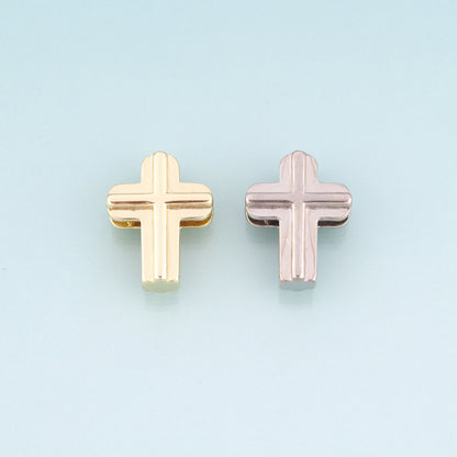 18K Gold Filled Cross Beads,religion Spacer Beads Bracelet Necklace for DIY Jewelry Making Supply