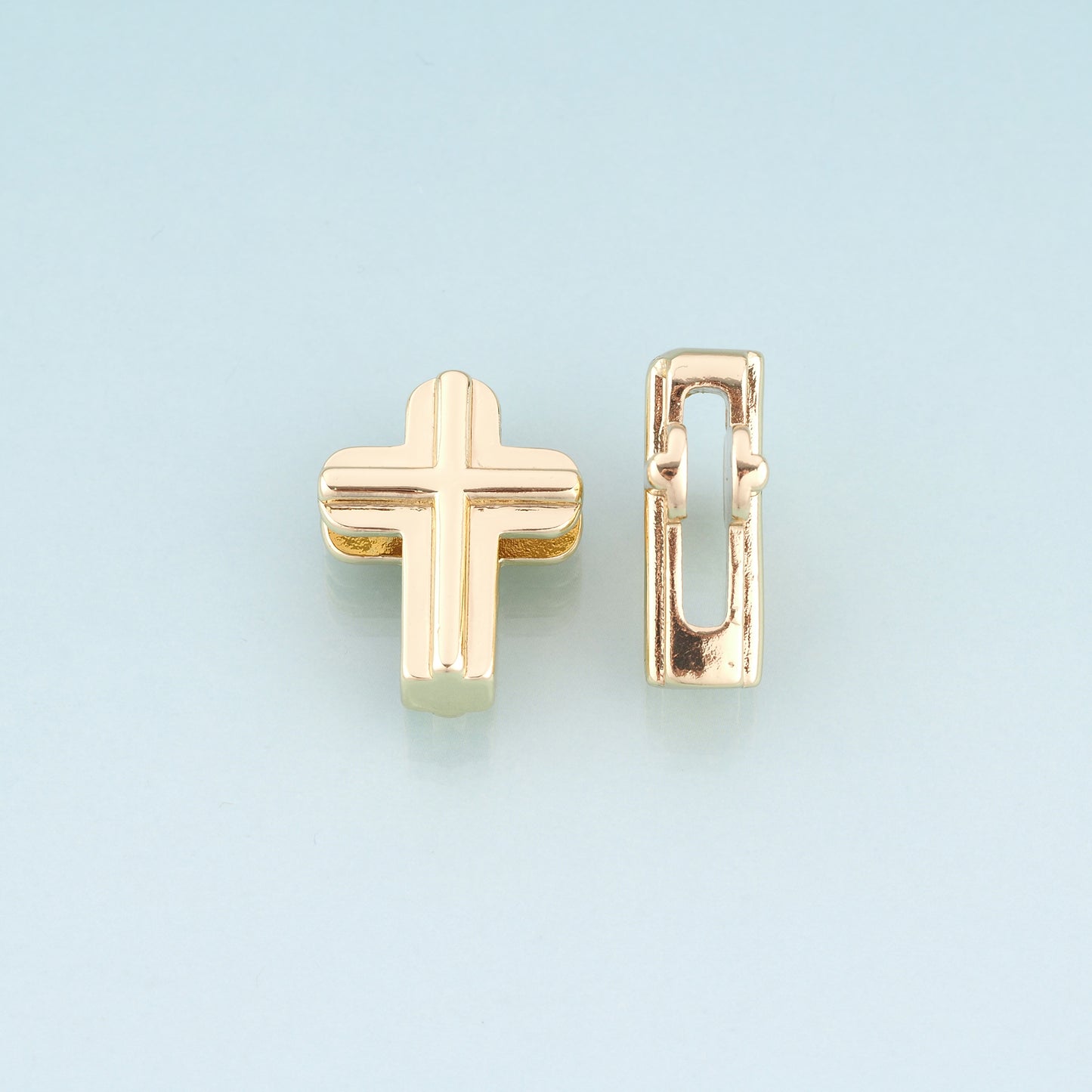 18K Gold Filled Cross Beads,religion Spacer Beads Bracelet Necklace for DIY Jewelry Making Supply