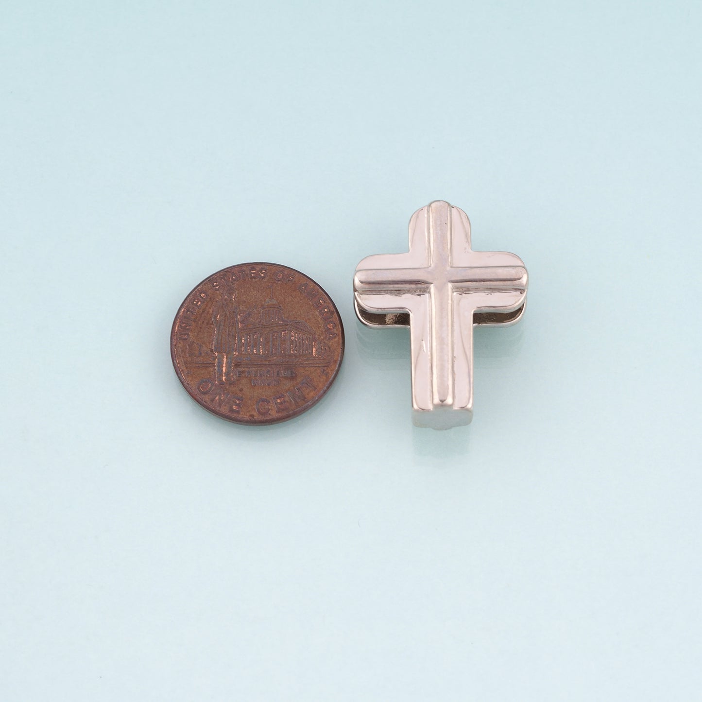 18K Gold Filled Cross Beads,religion Spacer Beads Bracelet Necklace for DIY Jewelry Making Supply