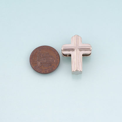 18K Gold Filled Cross Beads,religion Spacer Beads Bracelet Necklace for DIY Jewelry Making Supply