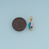 18K Gold Filled Shell Charm,Colorful Enamel Seashell Pendant with Green Stone Accent Ocean Charm for Bracelet Necklace DIY Jewelry