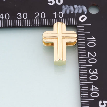 18K Gold Filled Cross Beads,religion Spacer Beads Bracelet Necklace for DIY Jewelry Making Supply