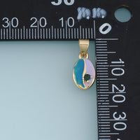 18K Gold Filled Shell Charm,Colorful Enamel Seashell Pendant with Green Stone Accent Ocean Charm for Bracelet Necklace DIY Jewelry