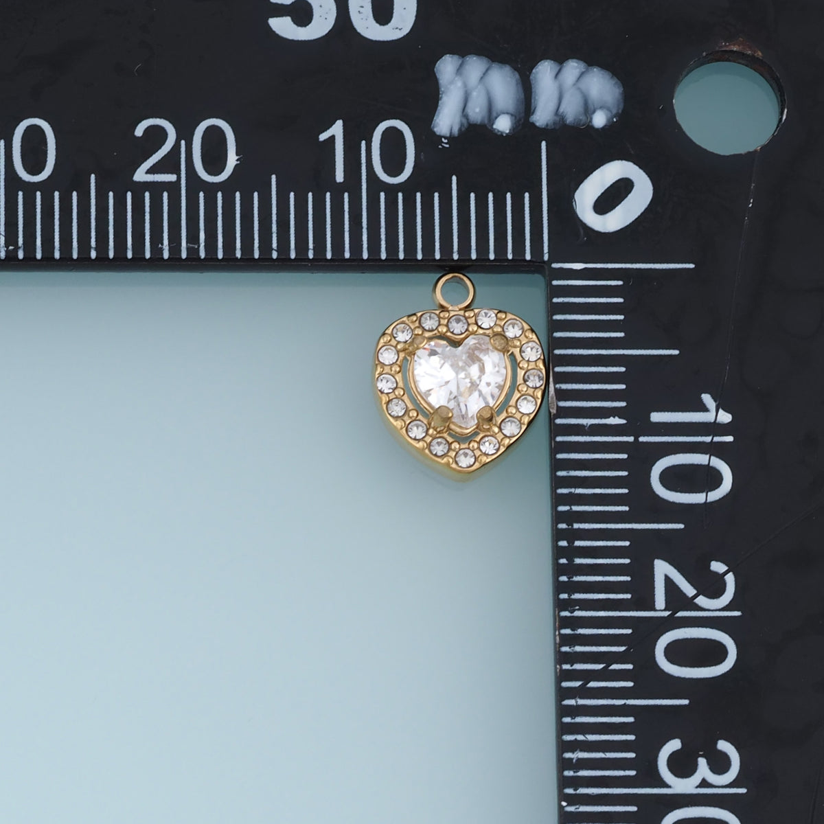 Double Heart Crystal Pendant,14K Gold Sparkling Rhinestone Charm DIY Charm for Necklace Bracelet Making