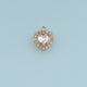 Double Heart Crystal Pendant,14K Gold Sparkling Rhinestone Charm DIY Charm for Necklace Bracelet Making