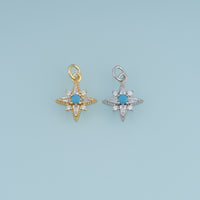 18K Gold Filled North Star Charm,Blue Turquoise Star Pendant Celestial Charm for Bracelet Necklace DIY Jewelry Making Supply