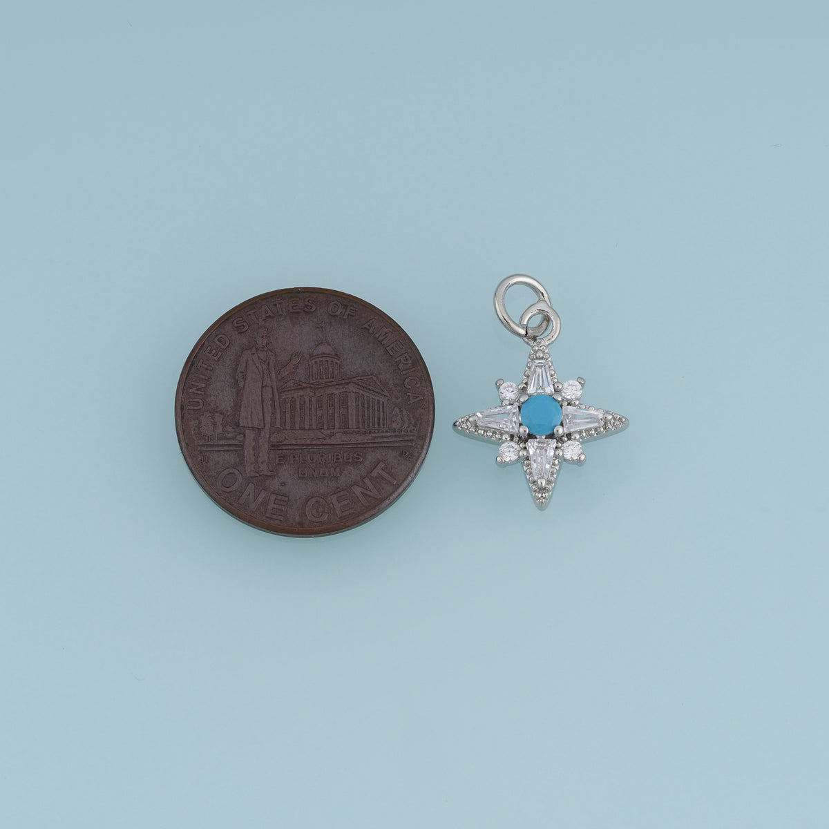 18K Gold Filled North Star Charm,Blue Turquoise Star Pendant Celestial Charm for Bracelet Necklace DIY Jewelry Making Supply