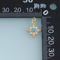 18K Gold Filled North Star Charm,Blue Turquoise Star Pendant Celestial Charm for Bracelet Necklace DIY Jewelry Making Supply