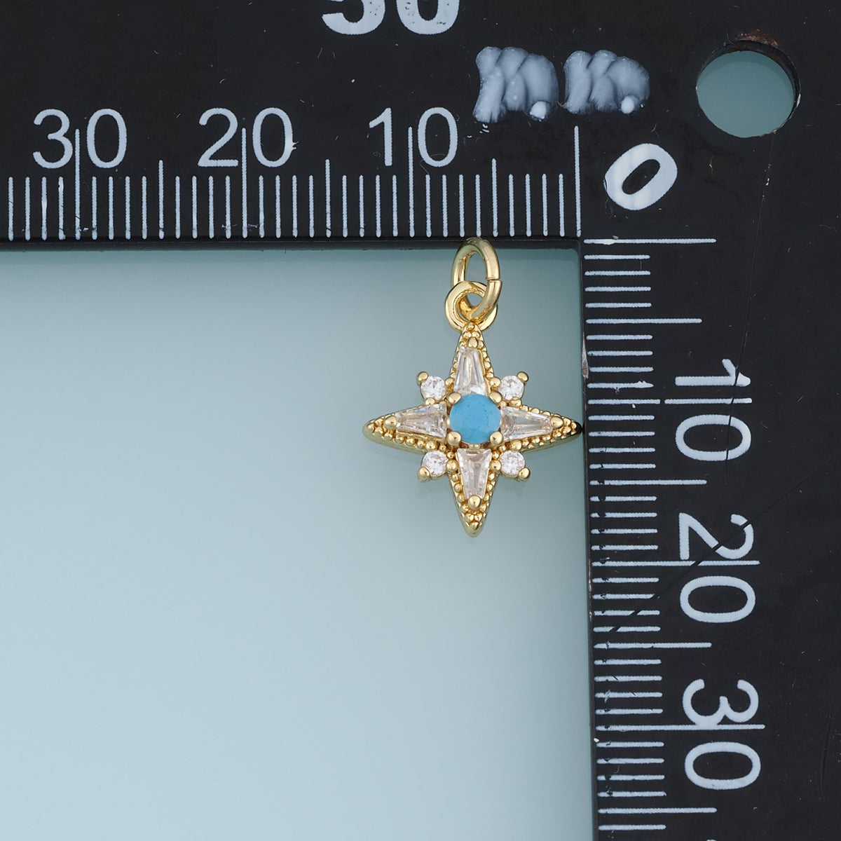 18K Gold Filled North Star Charm,Blue Turquoise Star Pendant Celestial Charm for Bracelet Necklace DIY Jewelry Making Supply
