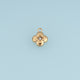 Four Petal Flower Pendant,14K Gold Dainty Crystal Floral Charm DIY Charm for Necklace Bracelet Making