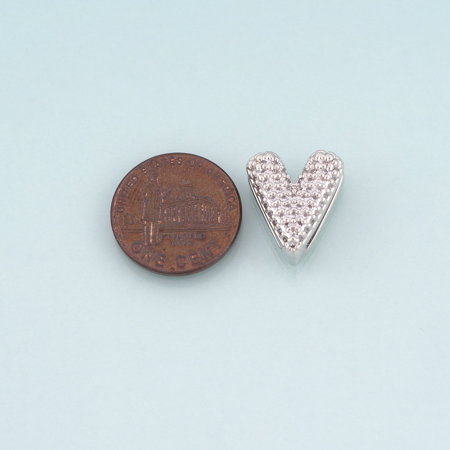 18K Gold Filled Pave CZ Heart Beads,Heart Spacer Beads Bracelet Necklace for DIY Jewelry Making Supply