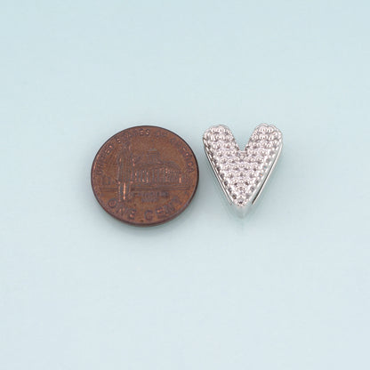 18K Gold Filled Pave CZ Heart Beads,Heart Spacer Beads Bracelet Necklace for DIY Jewelry Making Supply