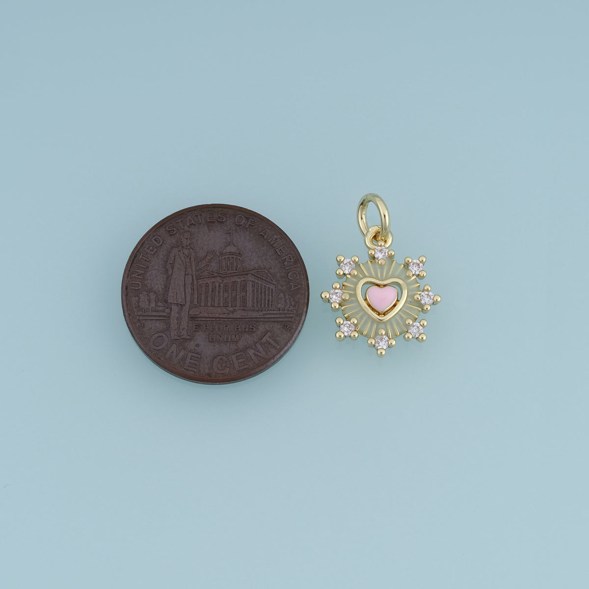 18K Gold Filled Heart Sun Charm,Colorful Enamel Heart Pendant Celestial Love Charm for Bracelet Necklace DIY Jewelry Making Supply