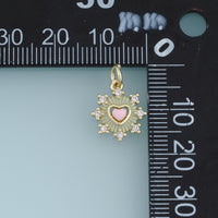 18K Gold Filled Heart Sun Charm,Colorful Enamel Heart Pendant Celestial Love Charm for Bracelet Necklace DIY Jewelry Making Supply