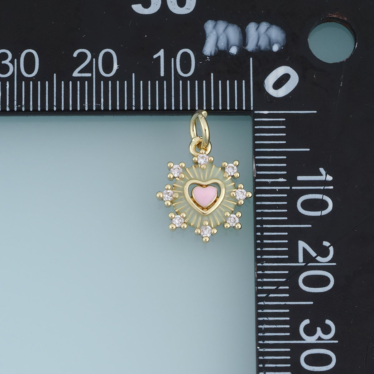 18K Gold Filled Heart Sun Charm,Colorful Enamel Heart Pendant Celestial Love Charm for Bracelet Necklace DIY Jewelry Making Supply