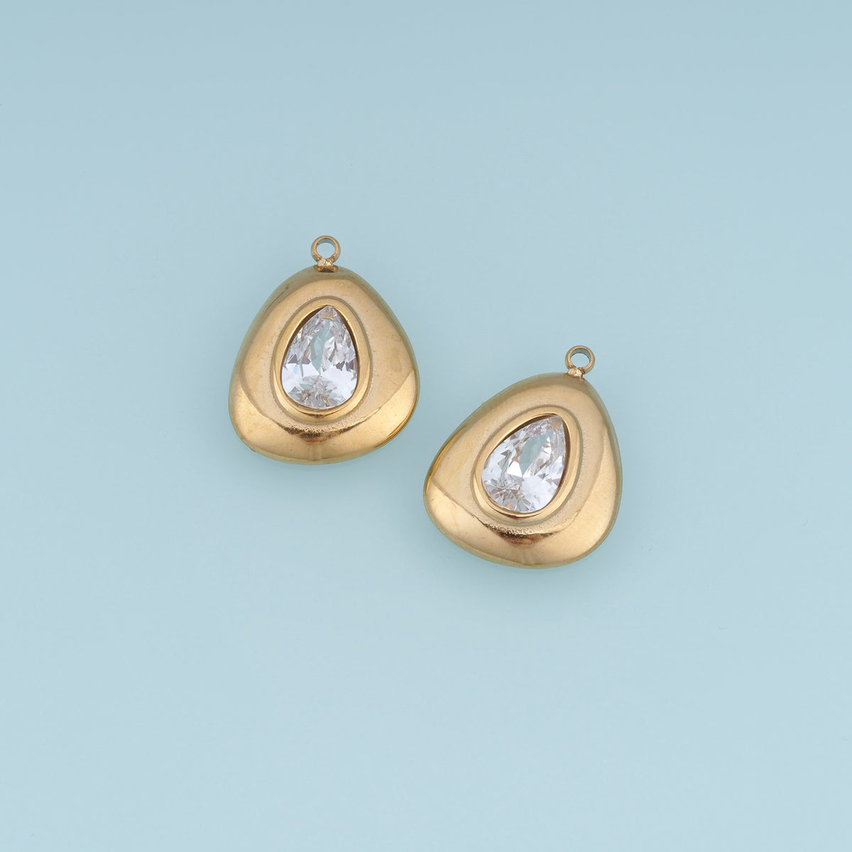 Teardrop Crystal Pendant,14K Gold Elegant Clear Gemstone Charm DIY Charm for Necklace Bracelet MakingTeardrop Crystal Pendant,14K Gold Elegant Clear Gemstone Charm DIY Charm for Necklace Bracelet Making