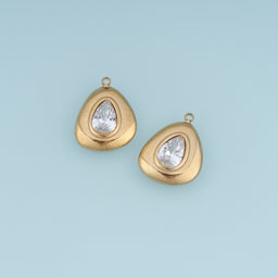 Teardrop Crystal Pendant,14K Gold Elegant Clear Gemstone Charm DIY Charm for Necklace Bracelet MakingTeardrop Crystal Pendant,14K Gold Elegant Clear Gemstone Charm DIY Charm for Necklace Bracelet Making