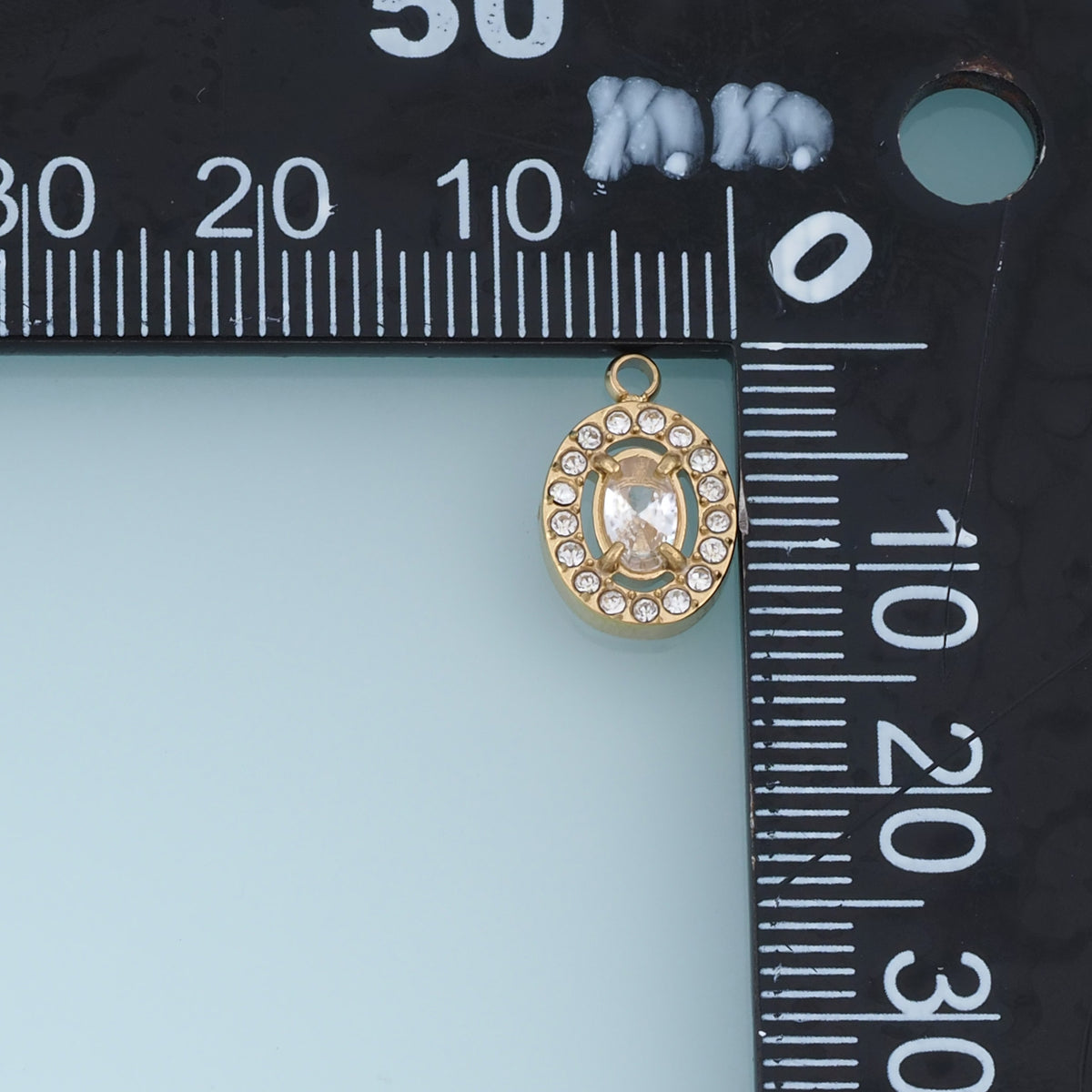Oval Crystal Pendant,14K Gold Silver Sparkling Rhinestone Charm DIY Charm for Necklace Bracelet Making