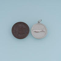 18K Gold Filled Fish Charm,Round Fish Pendant Ocean Charm Textured Disc Pendant for Bracelet Necklace DIY Jewelry Making Supply