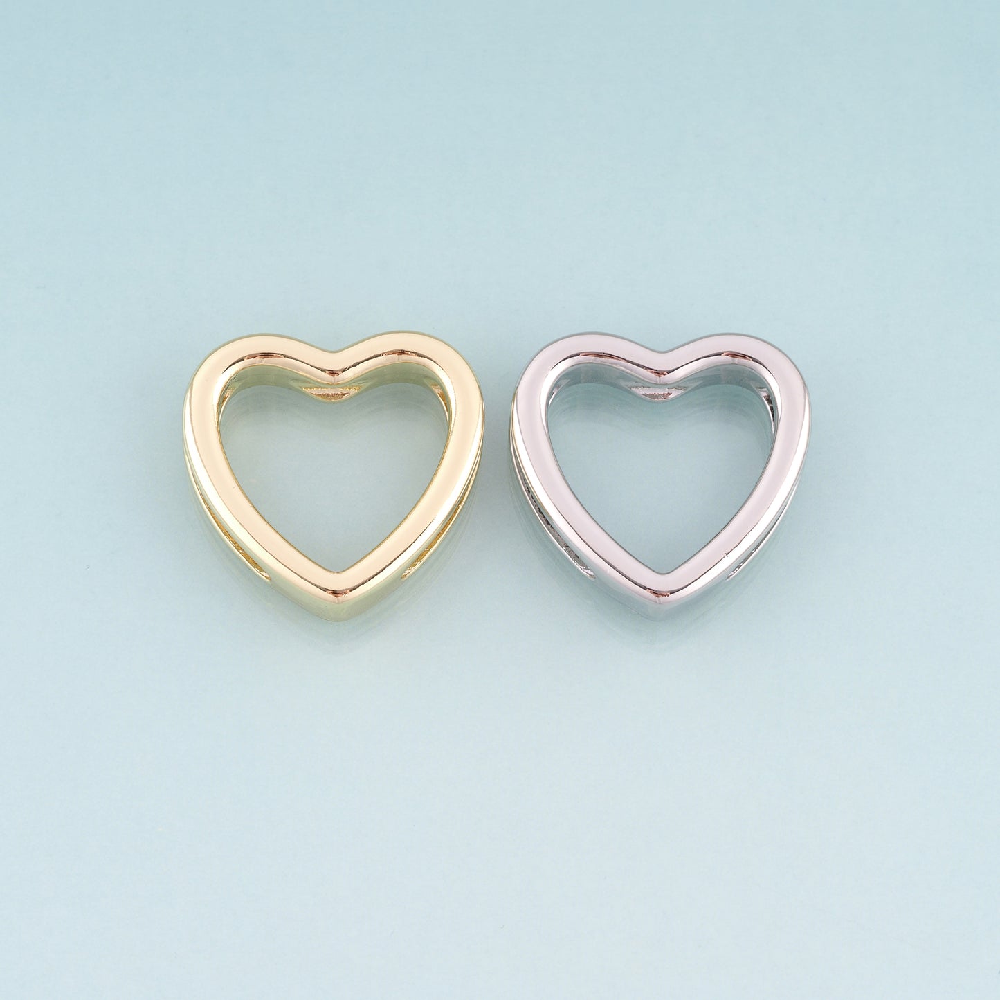 18K Gold Filled Heart Beads,Minimalist Heart Spacer Beads Bracelet Necklace for DIY Jewelry Making Supply