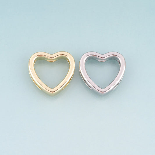 18K Gold Filled Heart Beads,Minimalist Heart Spacer Beads Bracelet Necklace for DIY Jewelry Making Supply