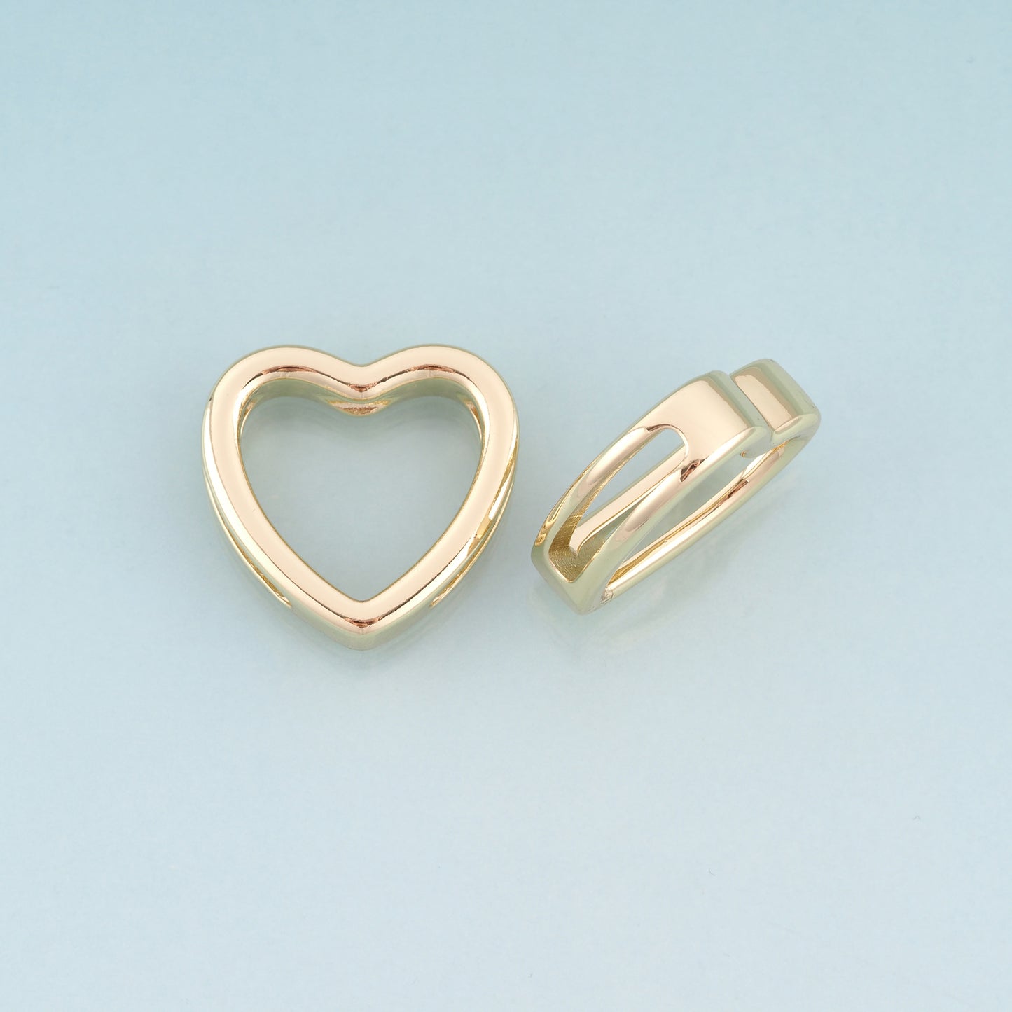 18K Gold Filled Heart Beads,Minimalist Heart Spacer Beads Bracelet Necklace for DIY Jewelry Making Supply