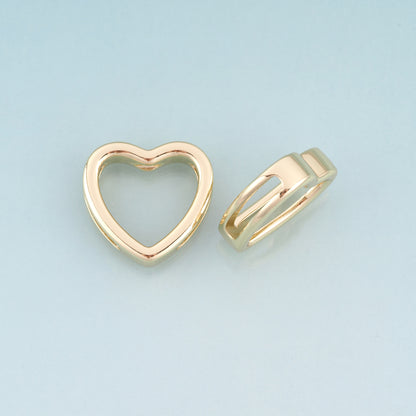 18K Gold Filled Heart Beads,Minimalist Heart Spacer Beads Bracelet Necklace for DIY Jewelry Making Supply