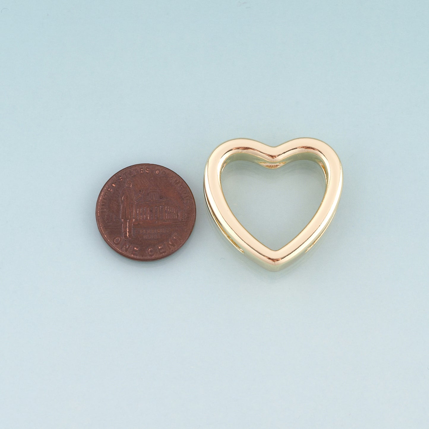18K Gold Filled Heart Beads,Minimalist Heart Spacer Beads Bracelet Necklace for DIY Jewelry Making Supply
