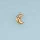 Crescent Moon Star Pendant,14K Gold Celestial Crystal Charm DIY Charm for Necklace Bracelet Making