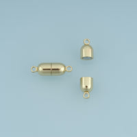 18K Gold Filled Magnetic Clasp,Barrel Magnetic Connector Finding for Bracelet Necklace DIY Jewelry Making Supply