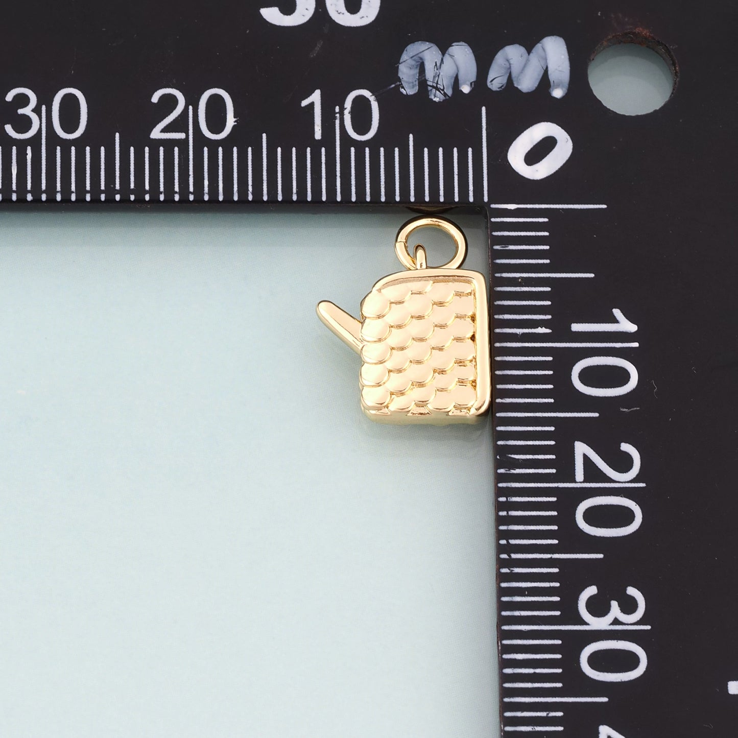 18K Gold Filled Kettle Pendant,Pastoral Style Kettle Charm Bracelet Necklace for DIY Jewelry Making Supply