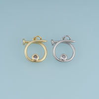18K Gold Filled Bent Nail Charm,Crystal Nail Pendant Unique Jewelry Component for Bracelet Necklace DIY Jewelry Making Supply
