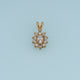 Oval Crystal Flower Pendant,14K Gold Sparkling Floral Charm DIY Charm for Necklace Bracelet Making